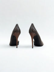 Brown pumps with a thin heel