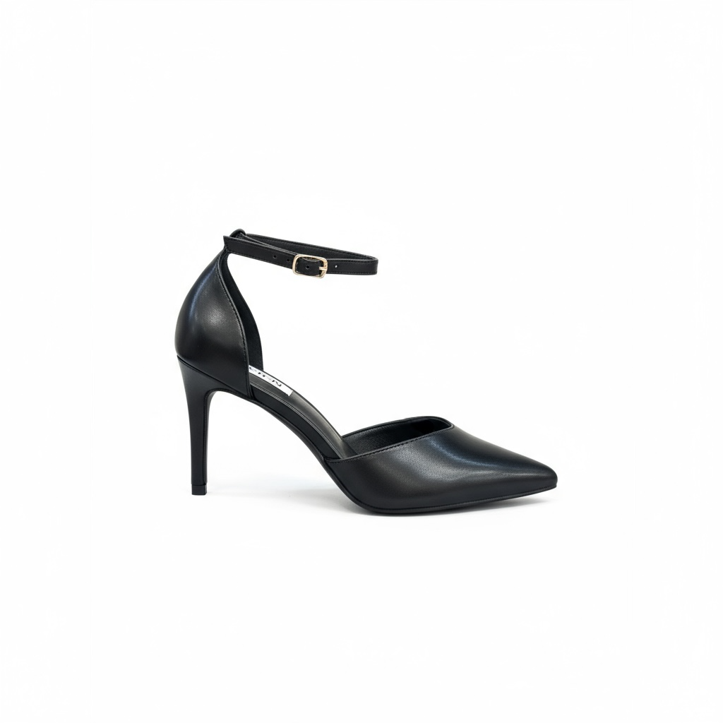 Crne štikle na tanku petu