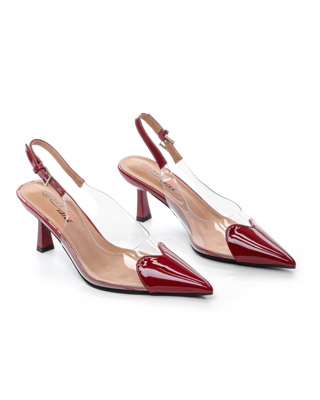 Bordo štikle na tanku petu