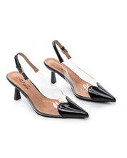 Black heels on a thin heel