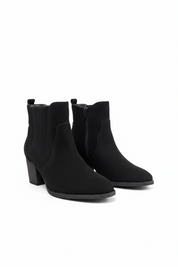 Black block heel ankle boots