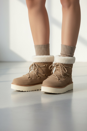 Khaki winter ankle boots 