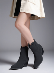 Black block heel ankle boots