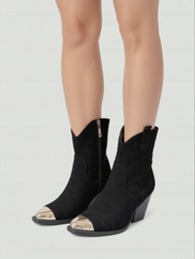 Black ankle boots with block heels