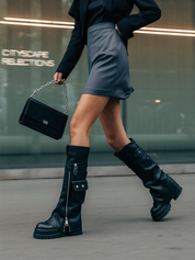 Crne visoke biker čizme