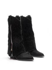 Crne čizme kaubojke na blok petu