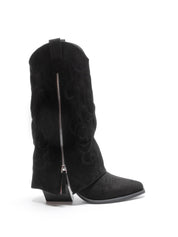 Crne čizme kaubojke na blok petu