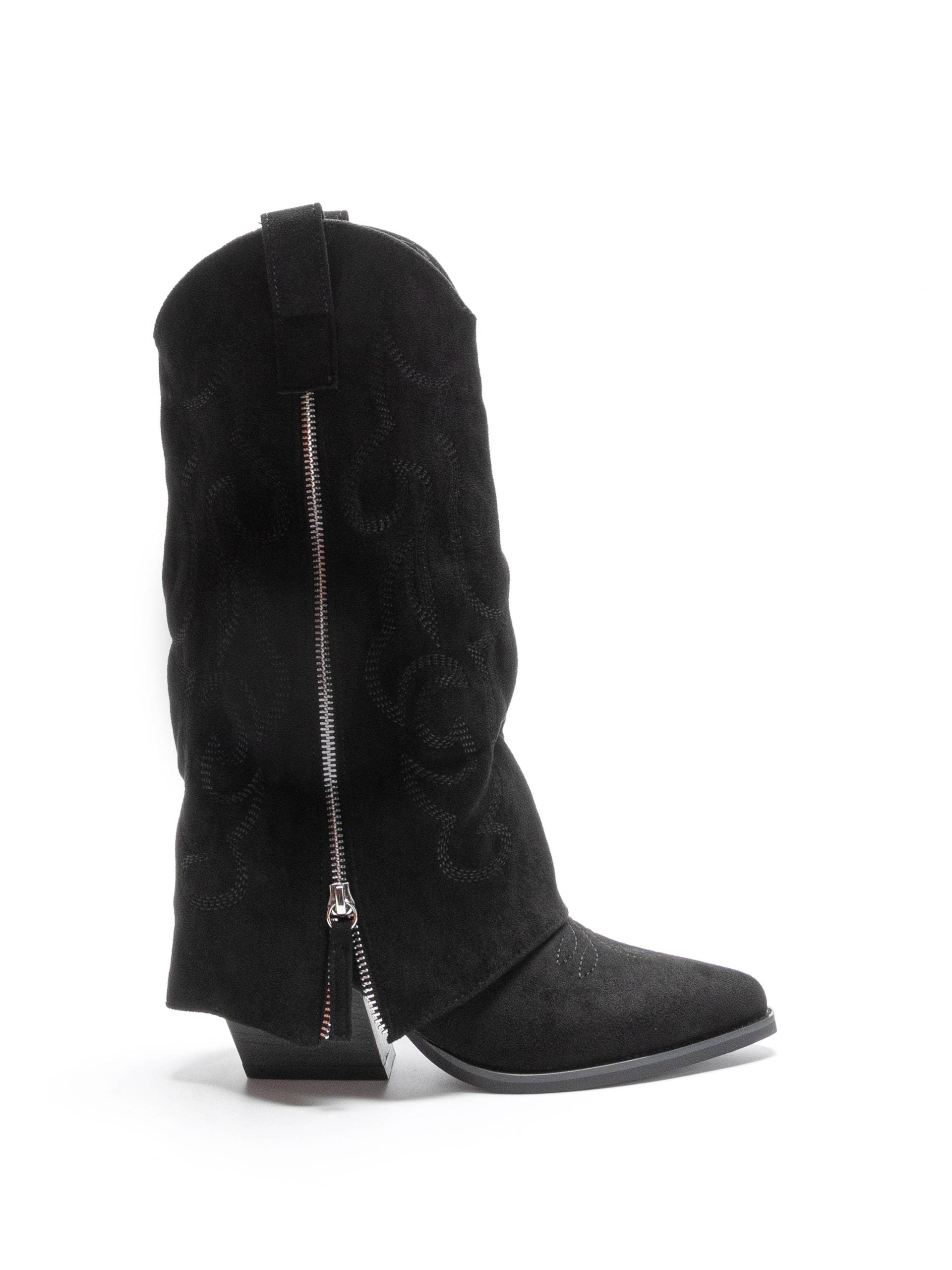 Crne čizme kaubojke na blok petu