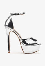 Silver sandale s visokom petom