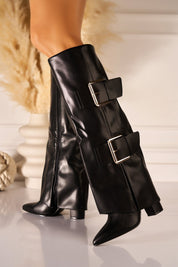 Crne čizme na blok petu